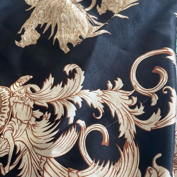 Black gold luxe silky satin soft summer pj camisole and short set size small - Picture 16 of 16